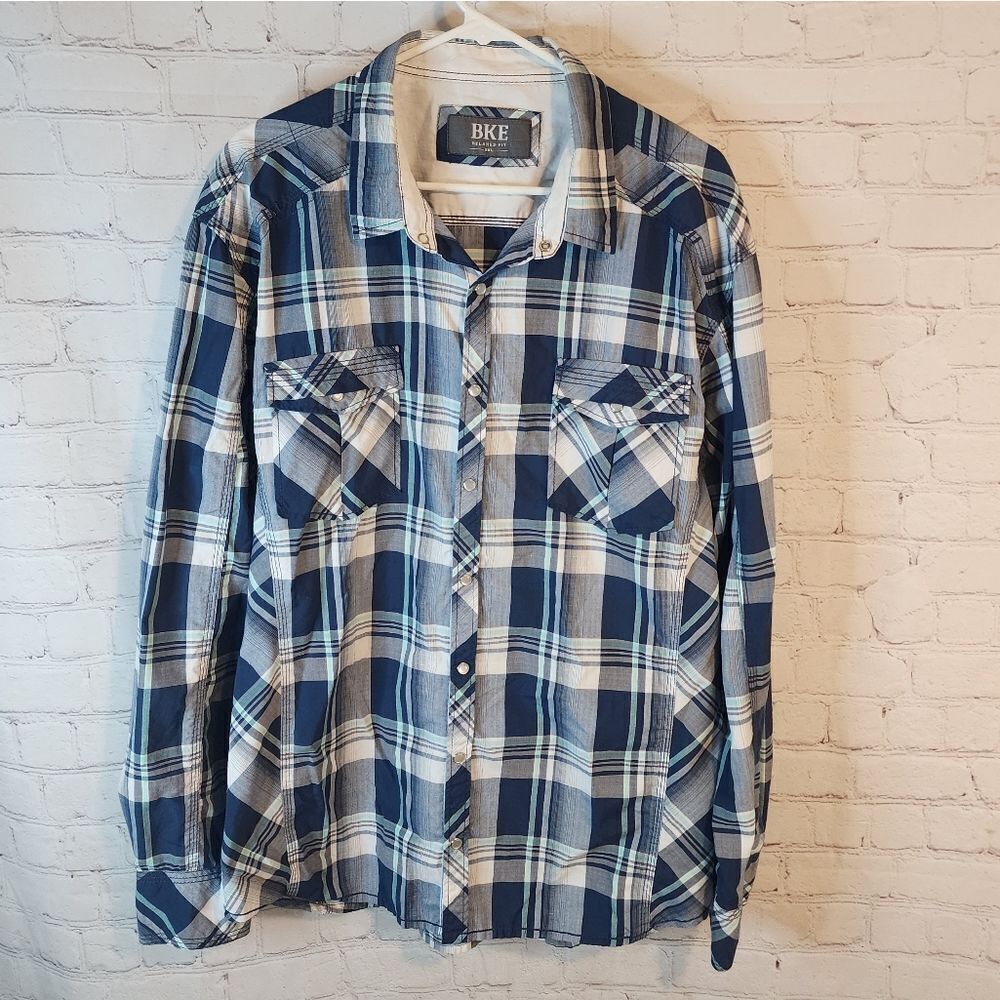 Men's BKE "Relaxed Fit" longsleeve button-down shirt, size XXL